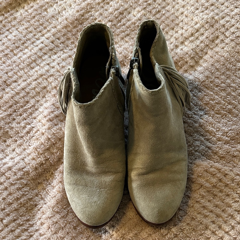 Sam Edelman Gray Fringe Ankle Boot